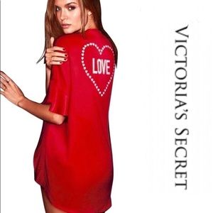 NEW Sexy Victoria’s Secret Red Silk Love Robe
